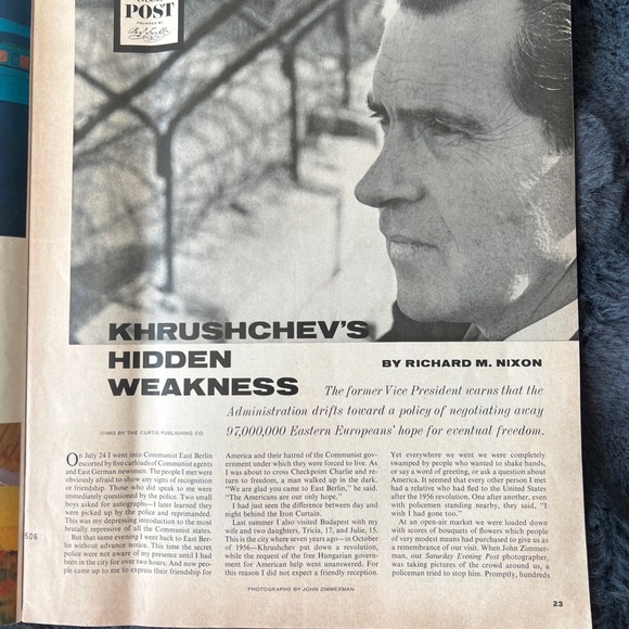 Saturday Evening Post Magazine October 12,1963, Nixon, Vintage - Picture 11 of 11
